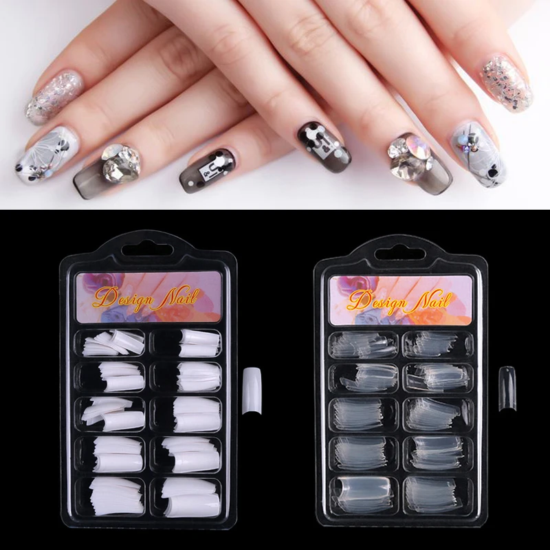 

100/200PC Fake Nail Tips Clear/Natural False French Style Nail Tips Artificial Fake Acrylic Nails Art Manicure Tools False Nails