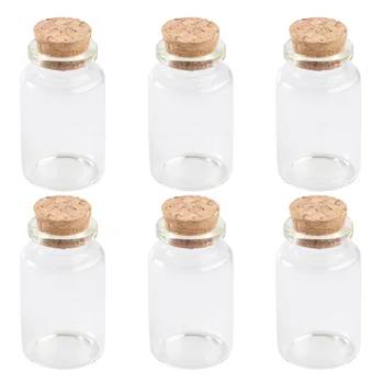 

6pcs 120ml Spice Jars with Cork Lid Glass Bottle Kitchen Storage Container for Scented Tea Coffee