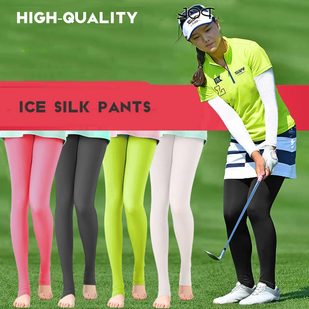 

PGM Translucent Elastic Legging Stocking Women Sunscreen Panty-hose Golf Outdoor Pants UV-proof Light Thin Smooth long leg Sock