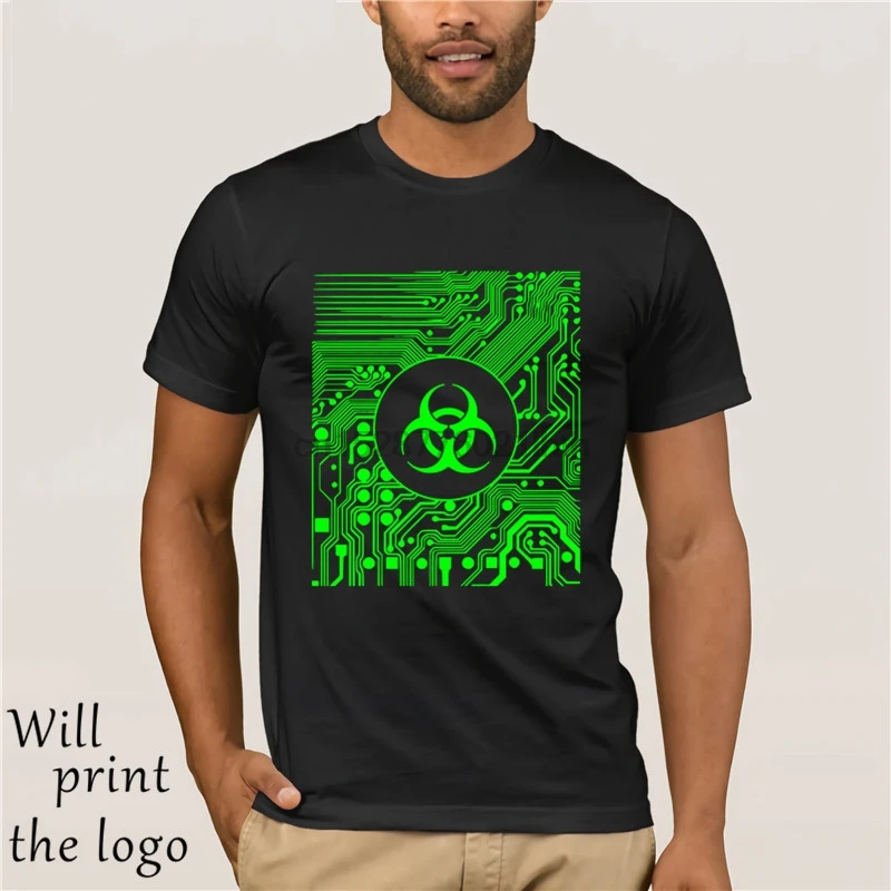 Кибер Готическая футболка Biohazard Мужская зеленая Danger Футболка &quotMark&quot Geek Groups