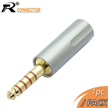 

R Connector1pc HiFi Copper Non magnetic 4.4mm Jack 5 Pole Stereo Audio Jack Repair Full Balanced Headphone Plug Solder Connector