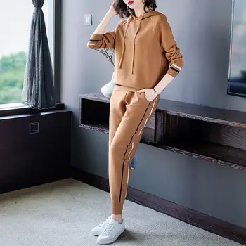 

Mozuleva 2019 Autumn New Women's Fashion Casual Suit Travel Running Sportswear Long-sleeved Jacket Trousers Two-piece Sets