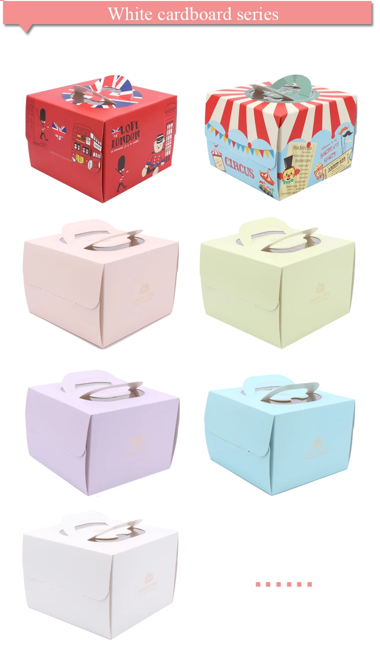 1,6 inches,Mousse,Cheese,Square cake box,transparent window, Printed,small,Mini,Packaging,Party,Lovely Goods,Festival,Wedding, Birthday,Gift ,pastry,Baked goods,Pastry room,Cake shop,8 inches (3)