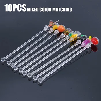 

Pack Of 10 Bar Tool 23cm Stirring Juice Stirrers Wine Swizzle Stick Acrylic Party Cocktail Drink Mixer