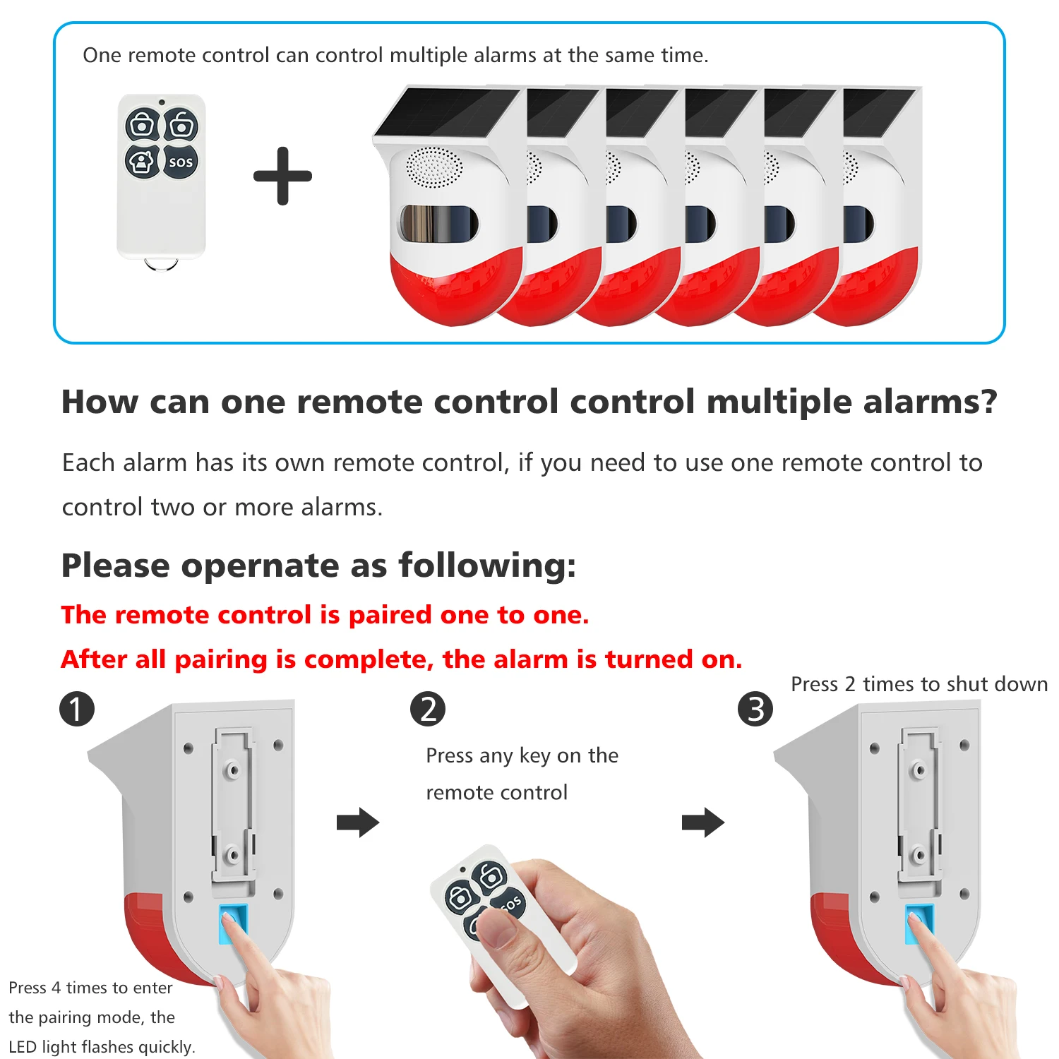 keypad ring alarm WiFi Remote control Tuya Outdoor Solar Infrared Detector Sensor Smart  Security Alarm Anti-Theft Alarm for Country House ring keypad red light