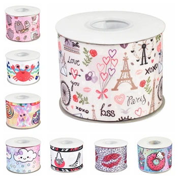 

HSDRibbon Cartoon style 38MM 50MM 75MM Heat transfer printed on Grosgrain Ribbon