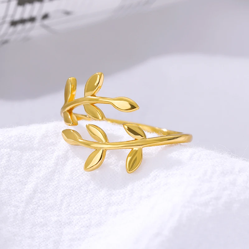 Tree Branch Knuckle ring Gold Fern Olive Leaf Knuckle Ring US size 6-7 inch