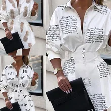 Топ ограничено по времени хлопок Полный фонарь рукав нет Blusa размера плюс женские топы и блузки буквы талия длинная рубашка