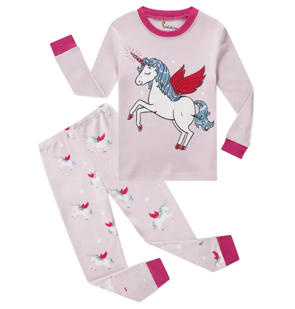 pajamas for kid girl Autumn Children's Clothing Sets Sleepwear Clothes Kids Unicorn Collection Pajamas Set Baby Boys Girls Pijamas Cartoon Home Wear classic children's nightgown