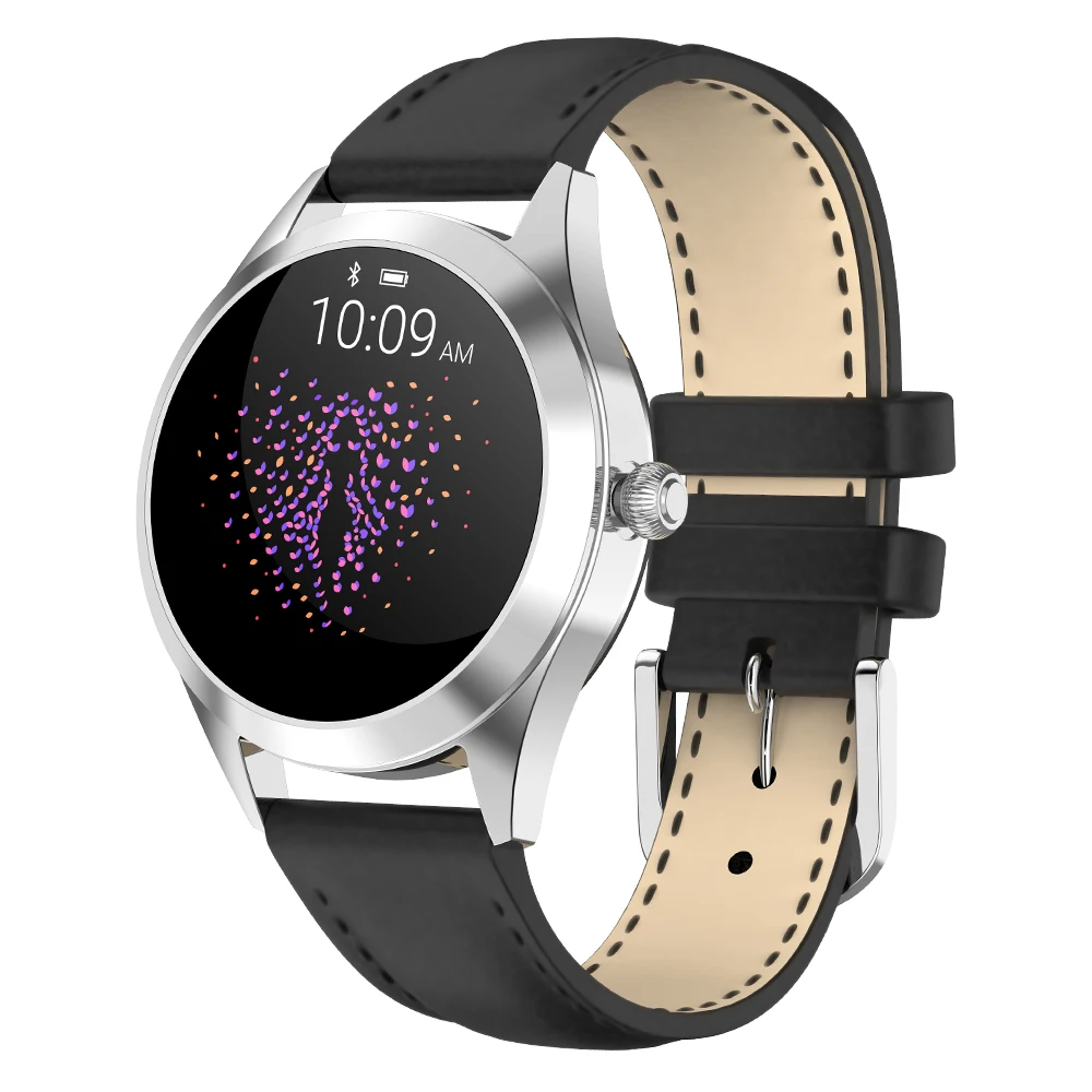 Monitor de Freqüência Ip68 à Prova Água Relógio Inteligente Feminino Bonito Pulseira Cardíaca Monitoramento Sono Smartver Conectar Ios Android Kw10 Banda Dip68 11 ??2