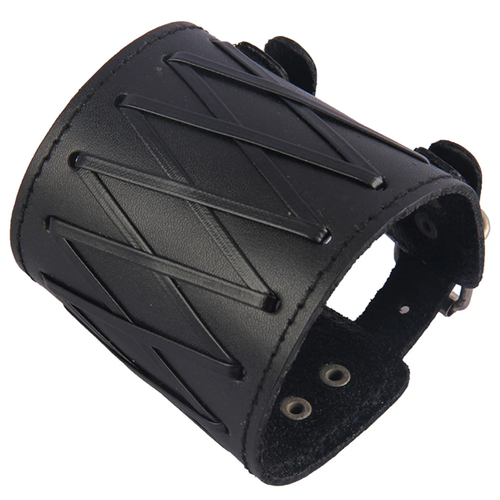 PU Leather Arm Armor Cuff Wristband Gauntlet Arm Guards Bracelet Women Men