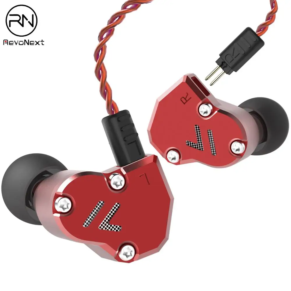 Revonext QT2s 2DD+ 1BA гибридные наушники в ухо HIFI DJ монитор для бега спортивные наушники ушные наушники гарнитура вкладыши обновленный QT2 - Цвет: Red no mic