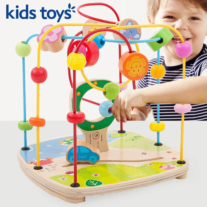 

Large Size Bead-stringing Toy Toy One Year Old Baby 0-1-2-3 a Year of Age GIRL'S And BOY'S Infant Child Montessori Early Childho