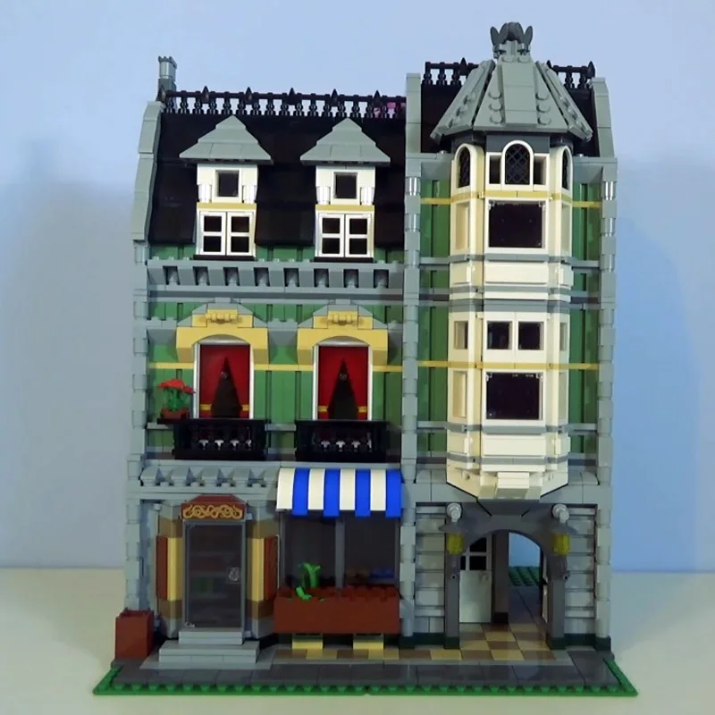 

lele 30005 City architecture 15008 Green Grocer Model Building Blocks Bricks Toys for children Christmas legoinglys house 10185