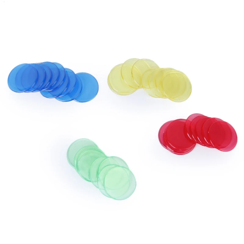 Pack of 400 19mm Inch Mixed Bingo Markers Chips Number Counters Red Yellow Blue Green 4 Colors
