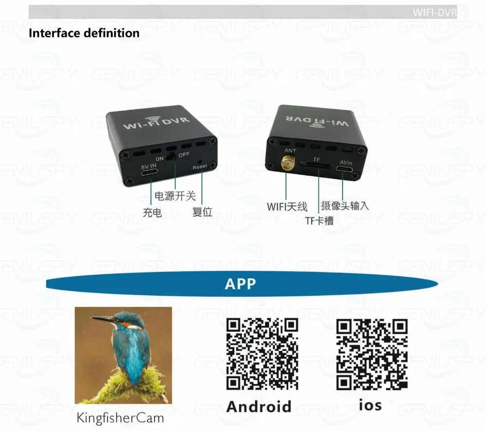 tipo de câmera 1ch 1080p wifi gravador