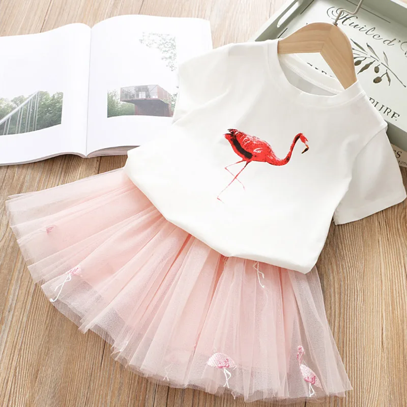 Keelorn/платья для девочек Летняя Милая футболка принцессы с лебедем для маленьких девочек бальное платье одежда для детей Детское платье принцессы - Цвет: AY316-White