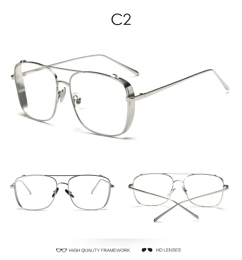 Seemfly Square Hip Hop Fashion Brand Design Sunglasses Men Women Transparent Sun Glasses Lady Oversized Eyeglasses UV400 Shades