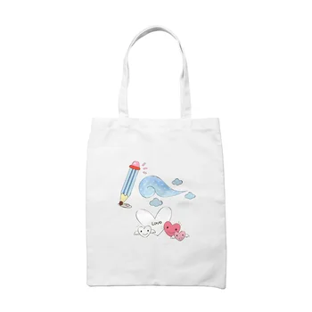 

Cloud Love Heart Printed Female Shoulder Bag Women Canvas Cloth Shopping Bag Eco Handbag Tote Reusable Grocery Shopper Bags