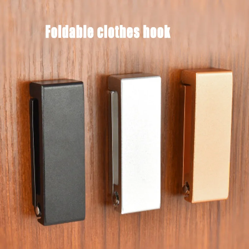Folding Wall Hanger Hook Rack Holder Clothes Towel Coat Rack Aluminum Punch-free Racks S7#5