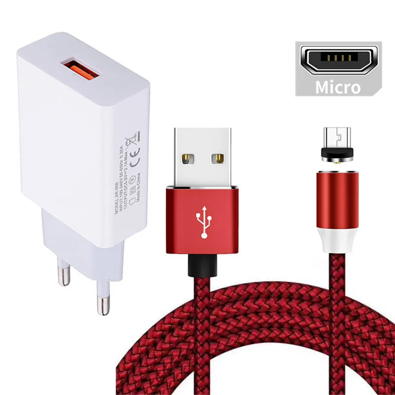 Кабель для зарядки магнитный Danebac Micro-USB/ Type C 10 Вт 1м серебристый/ красный/ черный/