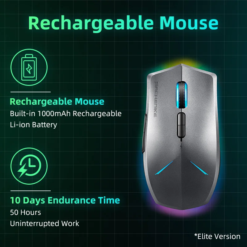 Machenike M7 беспроводная мышь игровая OMRON RGB подсветка программируемая