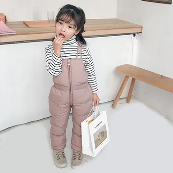 

Children winter warm overalls girls & boys winter thick pants cotton filling kids overalls for girls 1-5 years