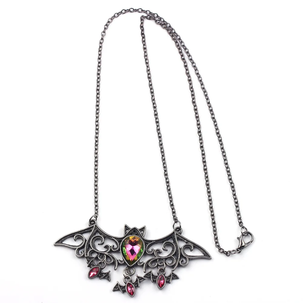 Halloween Bat Necklace Gothic Pendant Necklaces For Women Girls Vintage