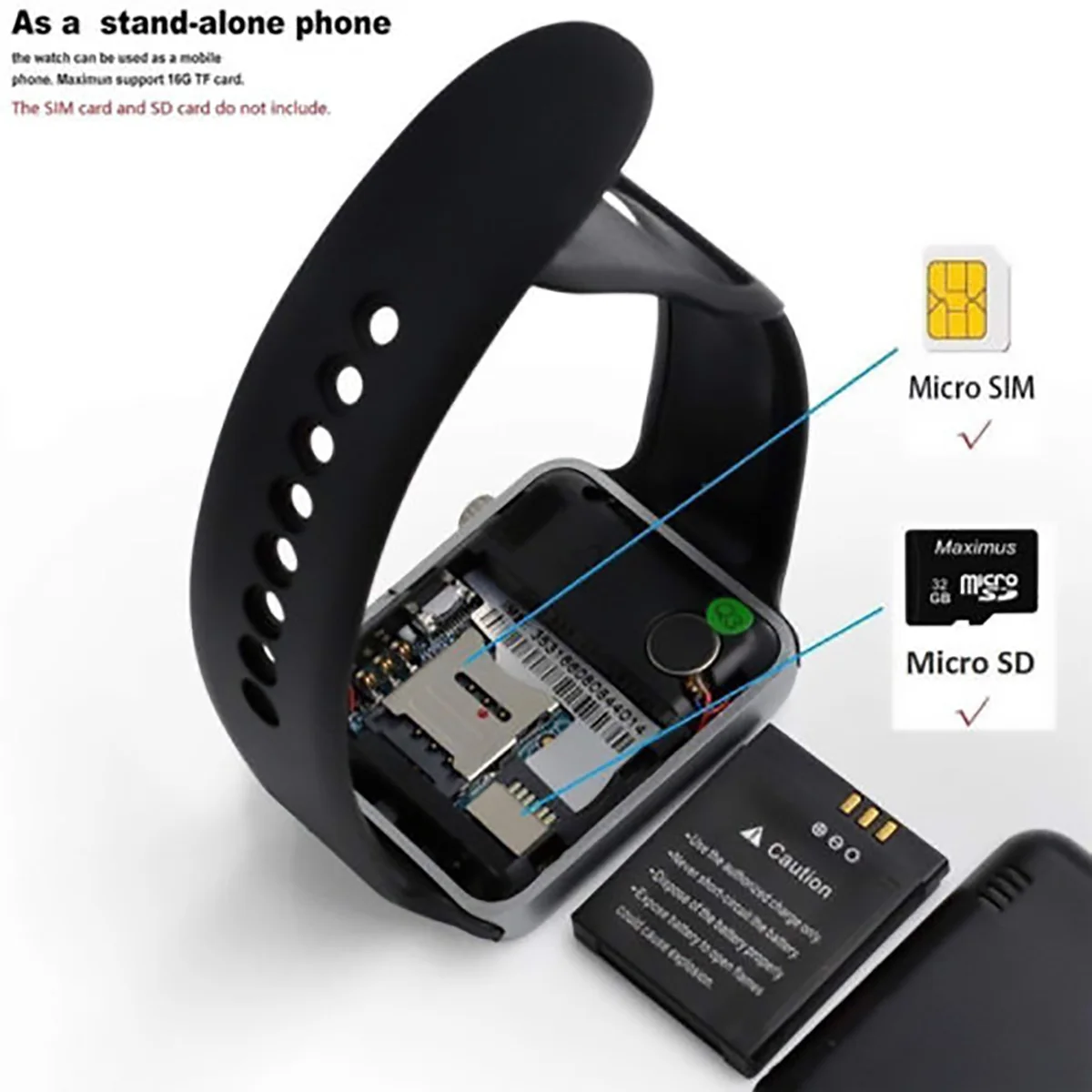 Смарт-часы A1, Bluetooth, умные спортивные часы для женщин и мужчин, водонепроницаемые, с шагомером, с sim-камерой, умные наручные часы для телефонов на Android