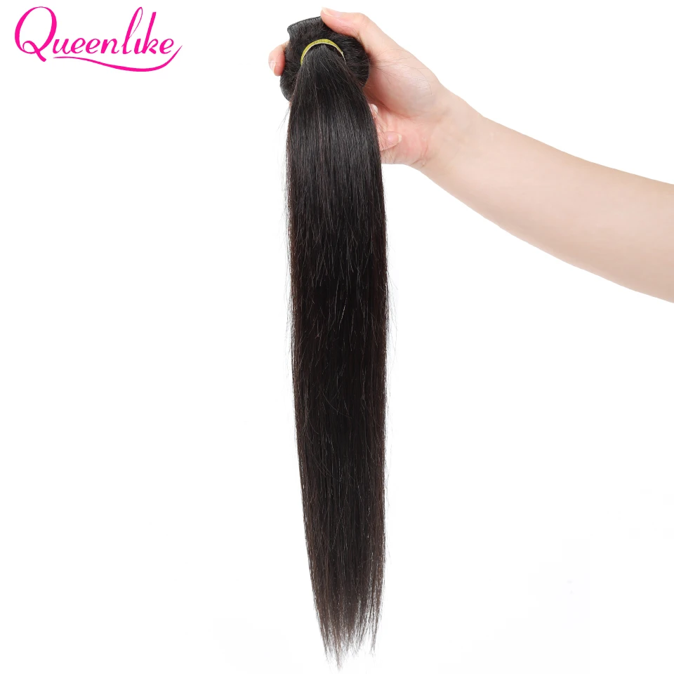 Queenlike Продукты для волос 3 4 шт. натуральные кудрявые пучки волос Remy натуральный цвет малазийские прямые волосы пряди