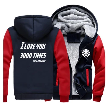 

Autumn Winter Coat Thick 2019 Hot Sale Hoodies The Avengers 4 Iron Man I Love You 3000 Fashion Hip Hop Sweatshirts Men Raglan