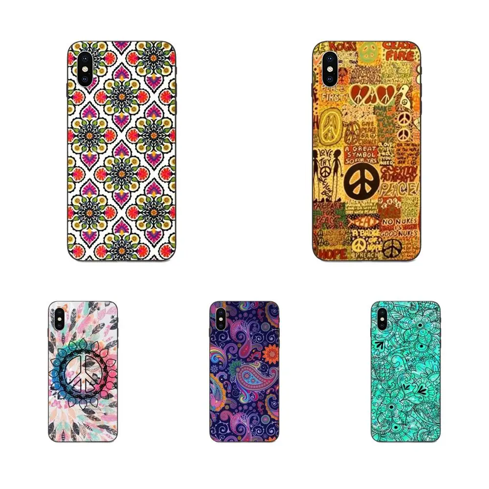 Мягкий чехол из ТПУ с рисунком для Apple iPhone 4 4S 5 5S SE 6 6S 7 8 Plus X XS Max XR Винтаж Бохо хиппи