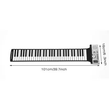 

New 61 Keys 128 Tones Roll Up Music Electronic Piano Keyboard Kid Gift Portable Digital Keyboard Piano Musical Organ Instrument