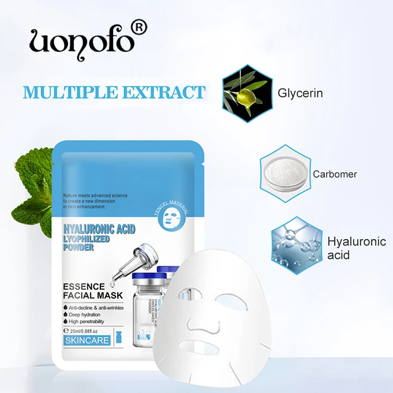 

Skin Care Natural Fruit Plant Facial Mask Moisturizing acne Oil-Control hyaluronic acid Aloe vera vitamin c Sheet Face Mask