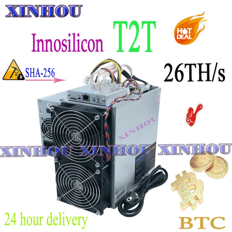 Asic Майнер биткоинов Innosilicon T2T 26т SHA256 BTC добычи BCH лучше чем S9 S9k S17 T17 S15 T9 Z9 Z11 M3 Ebit E10