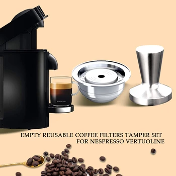 

Refillable Capsule Stainless Steel Reusable Compatible With Nespresso Capsule Vertuo Coffee Filter For Nespresso Vertuoline70ML