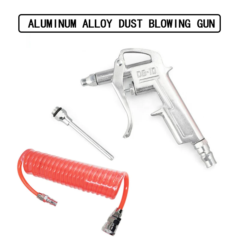 

High Pressure Cleaning Spray Gun Air Blow Compressor Dust Pneumatic Air Hose Spiral Tube Pipe Clean Car Duster Tools