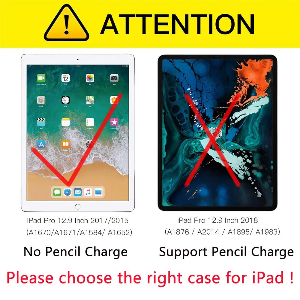  For iPad Pro 12.9 Case Keyboard Pencil Holder Luxury Leather Smart Rotatable Protector Cover For iP