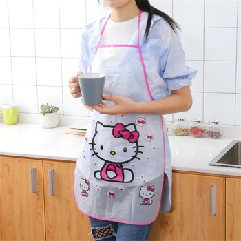

Cute Cartoon Kitchen Waterproof Oil-proof Lady Apron Fashion Kitchen Cooking Apron Adult Sleeveless Multifunction Kitchen Tools