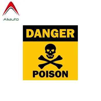

Aliauto Warning Funny Car Sticker Skull Poison Danger Waterproof Sunscreen Anti-UV Cover Scratch Decal PVC,12cm*12cm