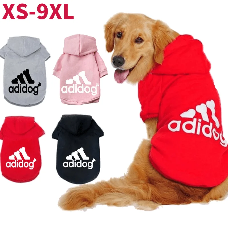 Perro ropa para mascotas Casual con capucha abrigo otoño perros grandes abrigo chaqueta ropa Labrador traje de impresión en Color de gran tamaño