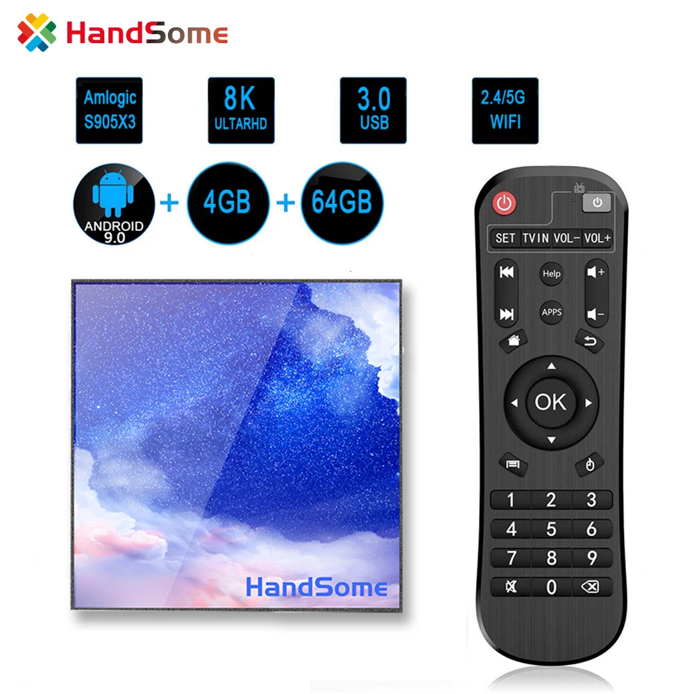

Amlogic S905X3 A95X F3 Slim Android 9.0 4GB Ram 64GB Rom TV Box QuadCore 2.4&5G Dual Wifi BT Support 8K Media Player HandSome X3