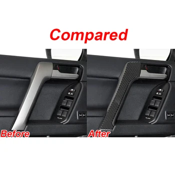 

4pcs Armrest Trim Sticker Carbon Fiber For Toyota Off-road Prado FJ150 2010-2019 Interior Decor Portable New