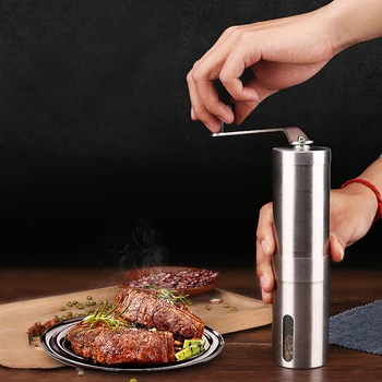 

Manual Coffee Grinder Stainless Steel Adjustable Coffee Bean Mill Hand Pepper Grinder Easy Clean Portable Grinder Kitchen Tools
