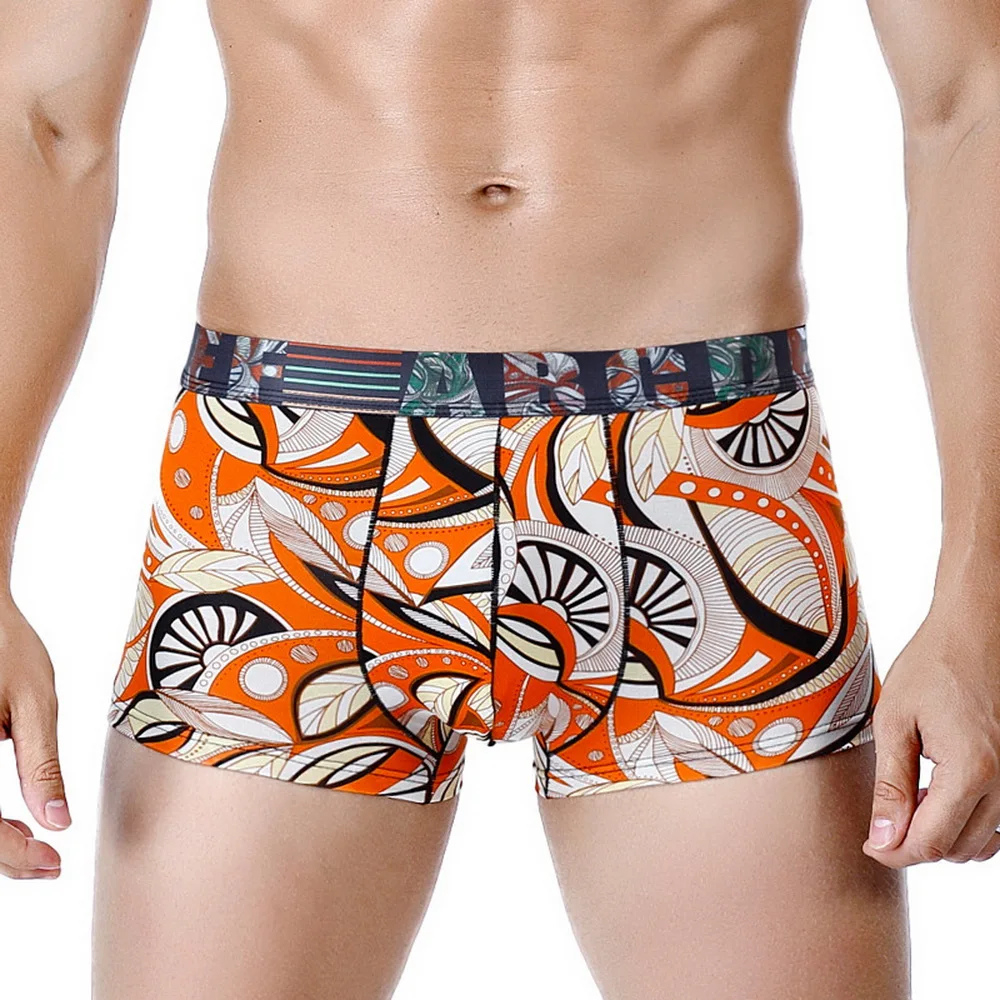 

2020 1 Pcs Men Boxers Printed Breathable Underwear Male Soft Boxers Sexy Boxer Shorts Plus Size Boxers Mens Underpants Panties