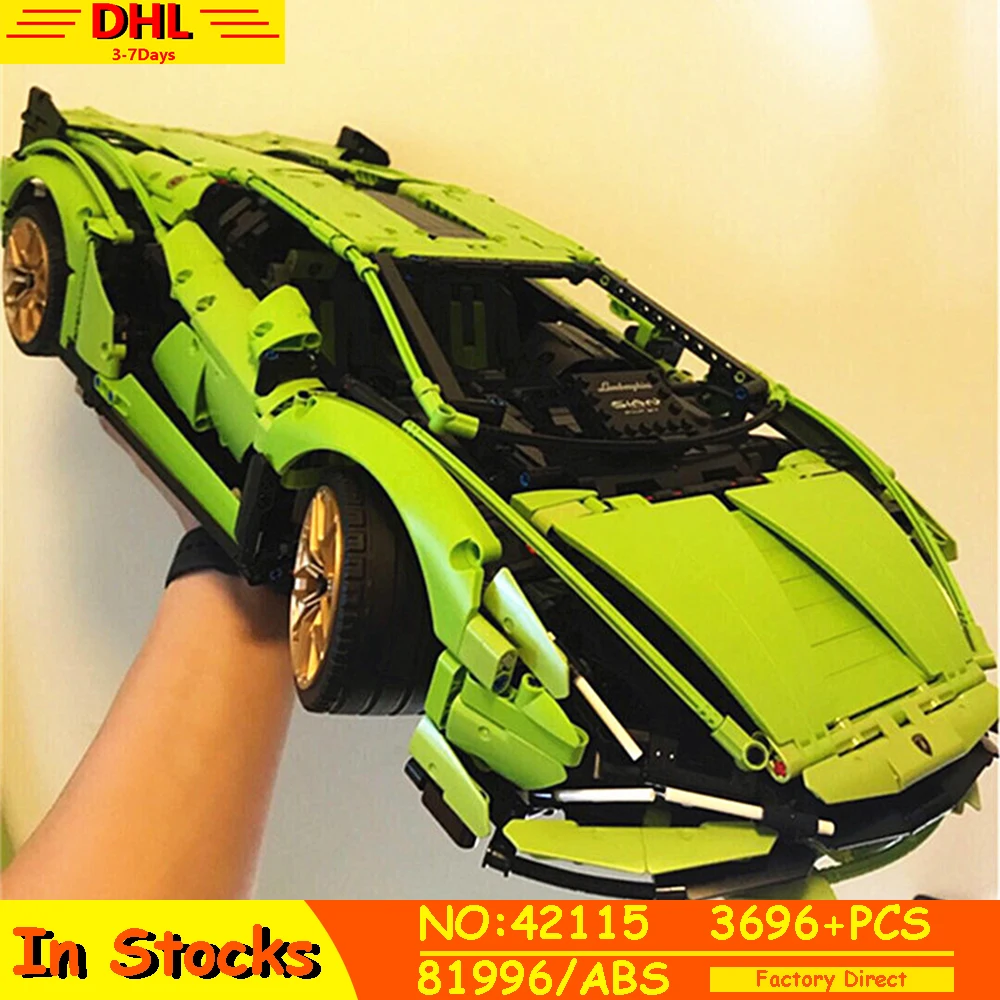 

NEW Technic Lamborghinis RC Car SIAN FKP37 Roadster Model 42115 Kit Compatible With lEGOED Building Blocks Bricks Toys Kids Gift