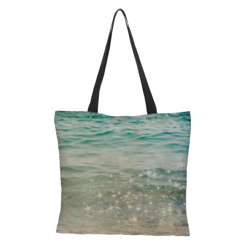 Краудейл, двухсторонняя Сумочка с рисунком морской звезды, женская большая сумка для покупок, модная женская льняная сумка на плечо, 43 см* 43 см - Цвет: 07