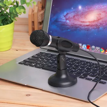 

Computer Notebook Desktop Microphone KTV-307 Wire Karaoke Handheld Microphone 3.5mm Mic With Base For Singing Recording