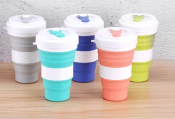 

20pcs 550ml Folding Silicone Cup Travel Portable Water Cup Leak Proof Silica Coffee Mug Drinking Collapsible Mugs