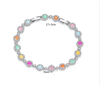 

Color Korean version of the fashion round women's copper set zirconium bracelet size adjustable bracelet